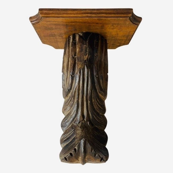 Vintage Set of 2 Drapery Sconce Pair of Rustic Brown Candle Holders Wall Decor - Picture 3 of 6